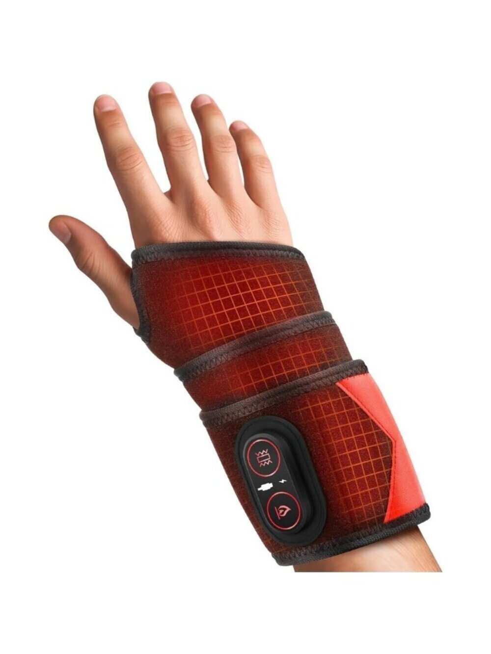 Cordless Heated Wrist Brace with Vibration 3 Heat Modes Hand Knee Massager